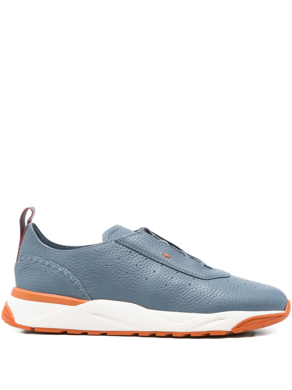 Santoni Perforated-Design Leather Sneakers