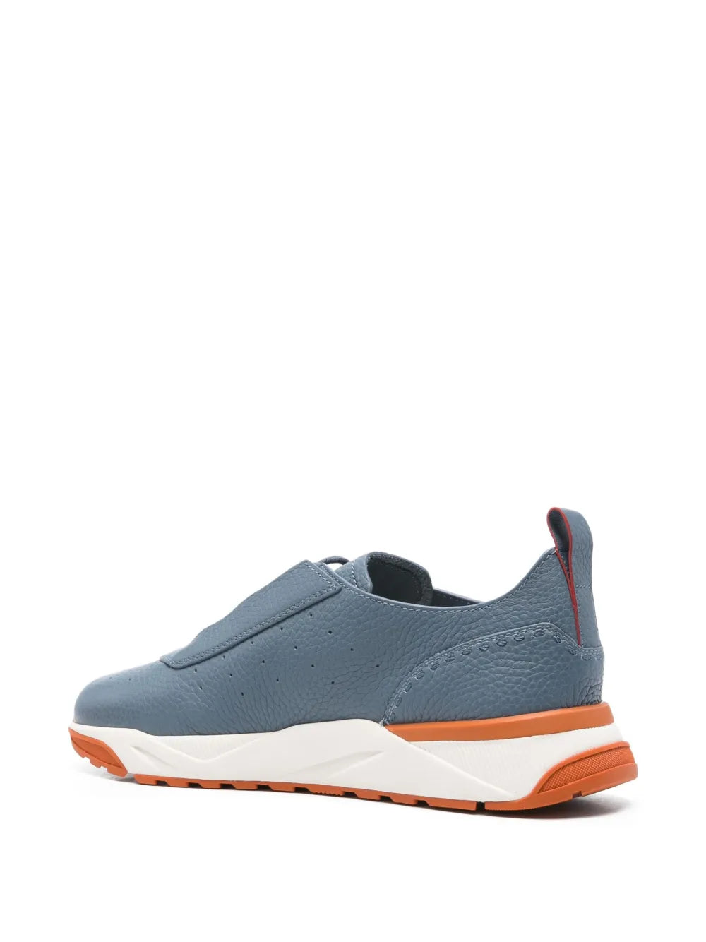 Santoni Perforated-Design Leather Sneakers