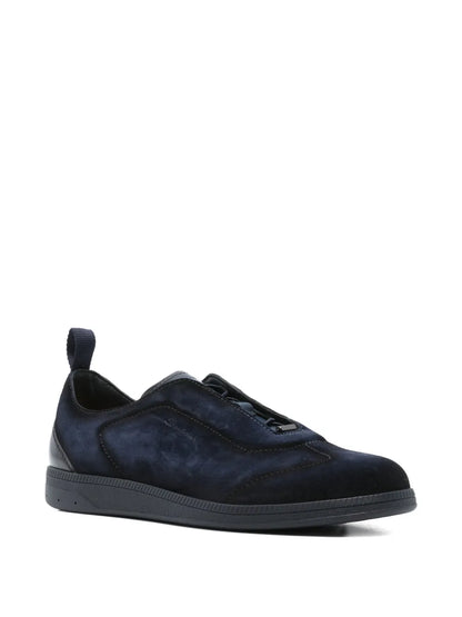 Santoni Suede Slip-On Sneakers