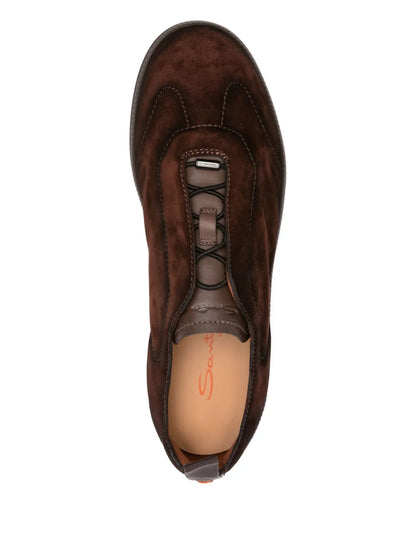 Santoni Suede-Leather Sneakers