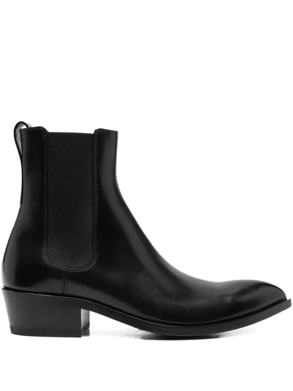 Tom Ford Leather Pointed-Toe Chelsea Boots