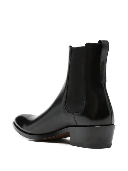 Tom Ford Leather Pointed-Toe Chelsea Boots