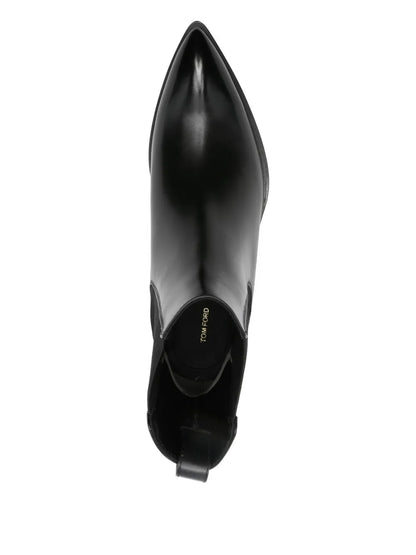 Tom Ford Leather Pointed-Toe Chelsea Boots