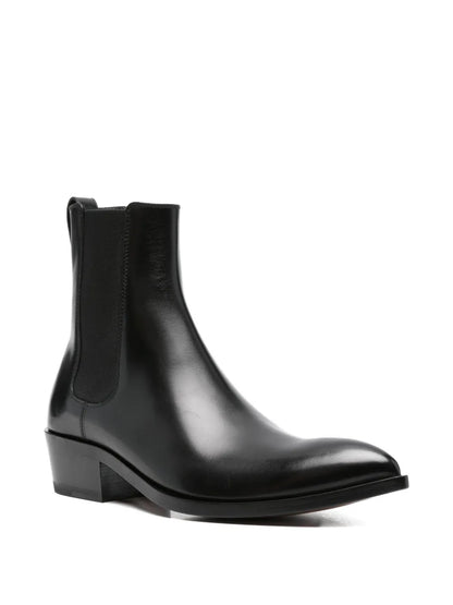 Tom Ford Leather Pointed-Toe Chelsea Boots