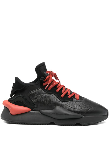 Y-3 Kaiwa Leather-Panelled Lace-Up Sneakers