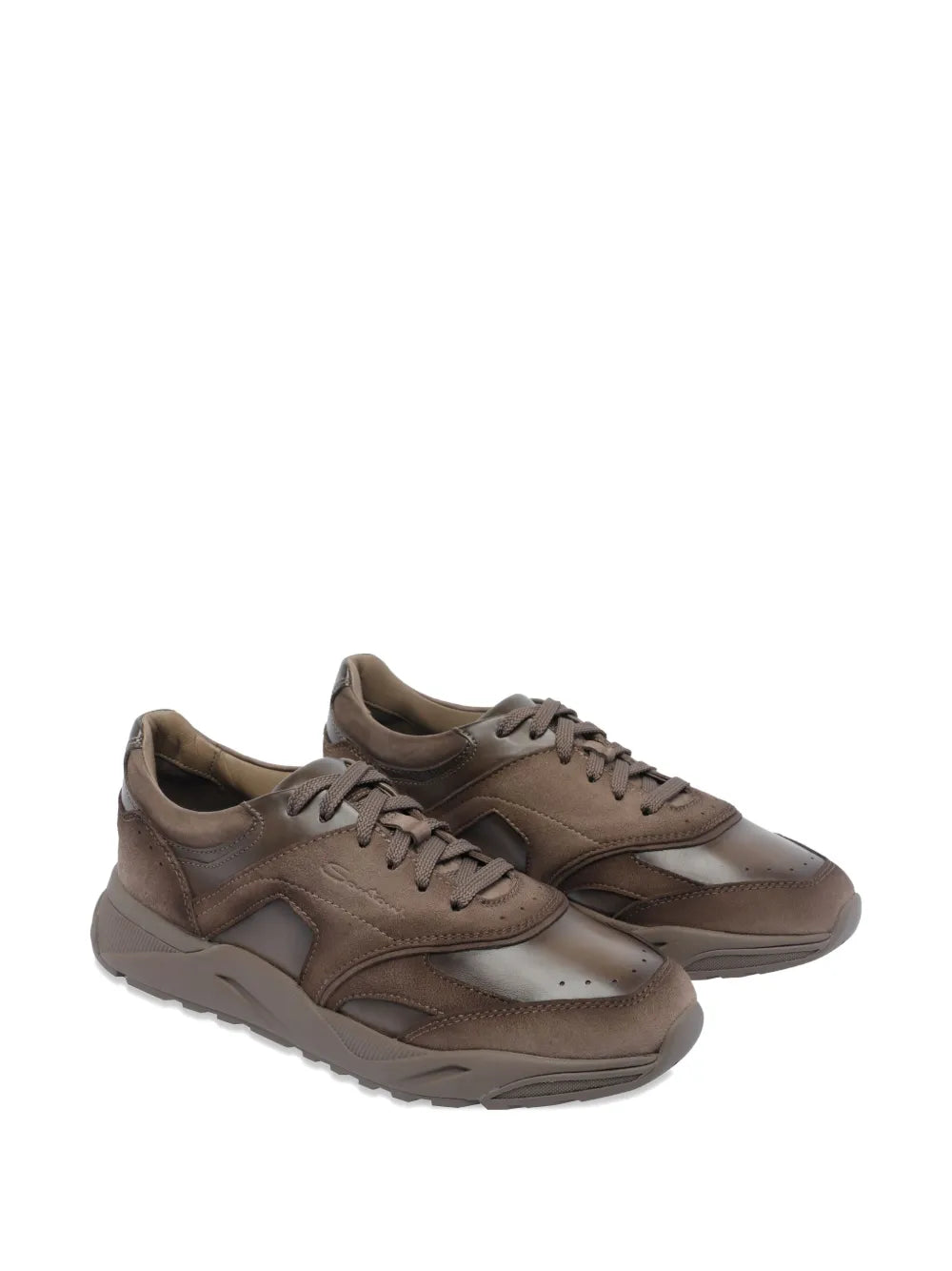 Santoni Innova Leather Suede Sneakers