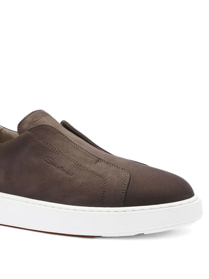 Santoni Slip-On Calfskin Leather Sneakers