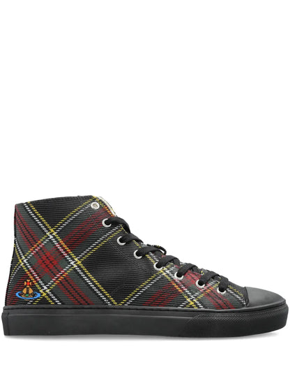 Vivienne Westwood Tartan High-Top Sneakers