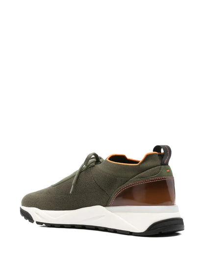 Santoni Lace-Up Panelled Sneakers
