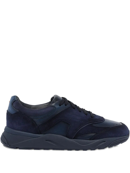 Santoni Suede Paneled Sneakers