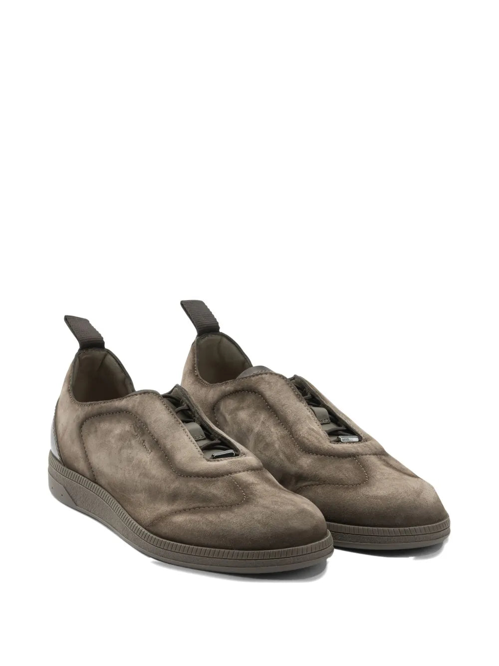 Santoni Panelled Leather Sneakers