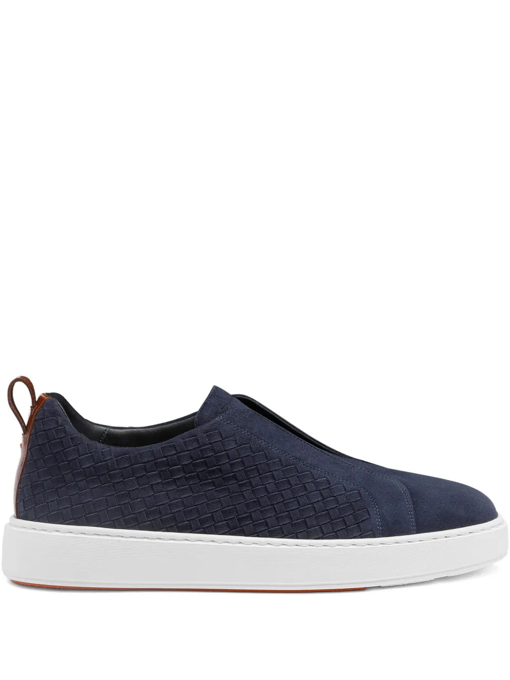 Santoni Woven Suede Slip-On Sneakers