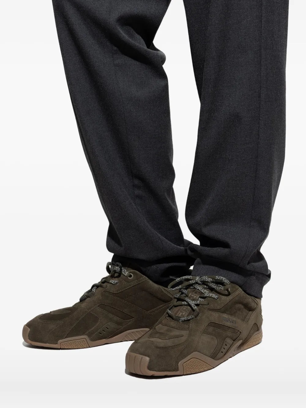 Versace Galaxia Suede Lace-Up Sneakers
