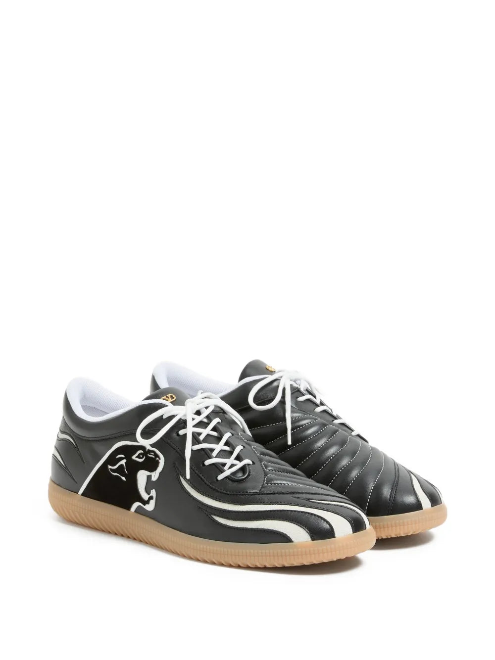Valentino Garavani Kicky Panther-Patch Leather Sneakers