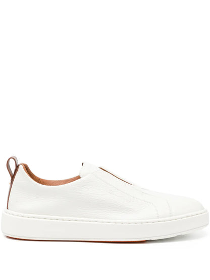 Santoni Tumbled Leather Sneakers