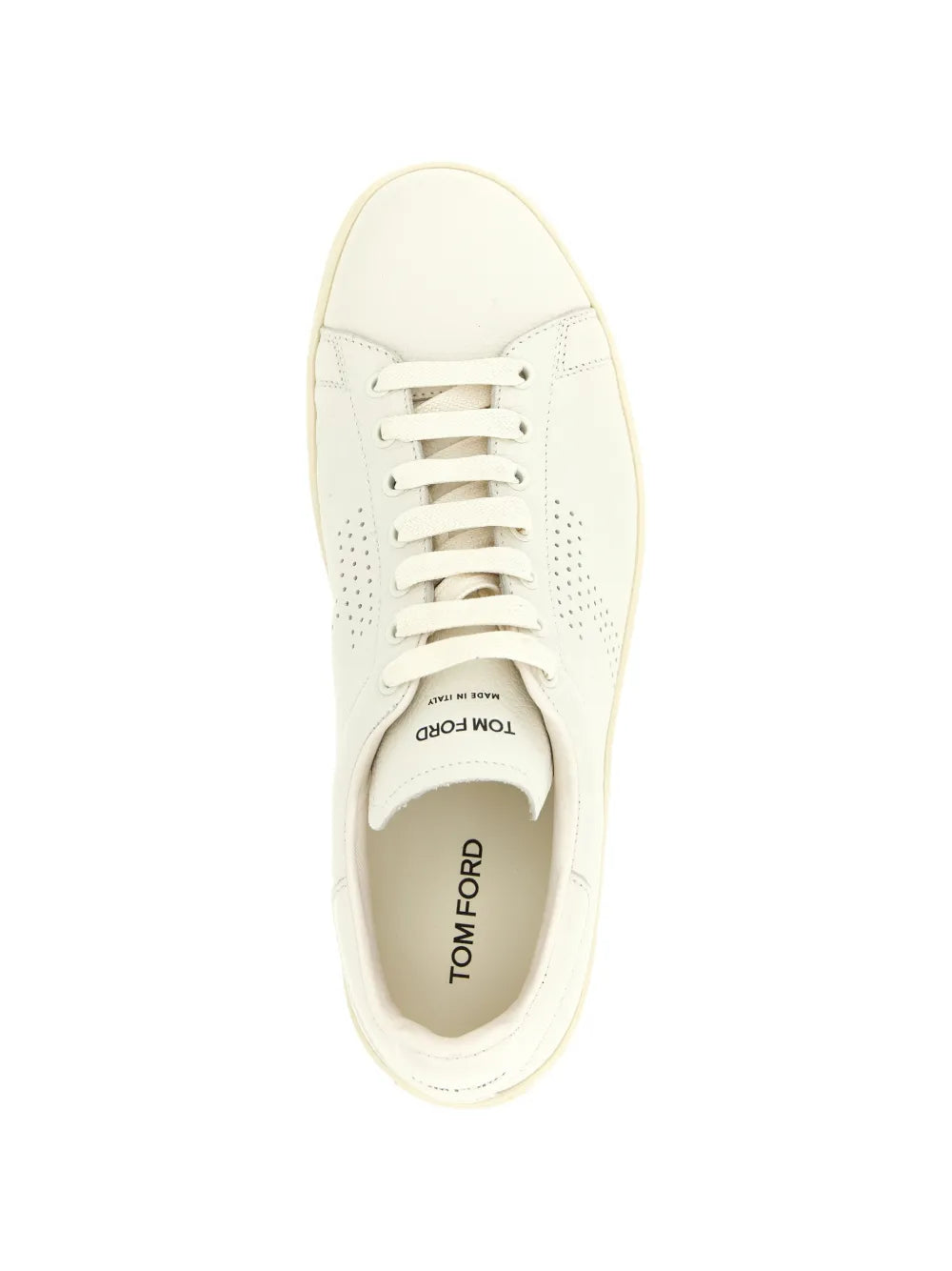 Tom Ford Perforated-Logo Leather Sneakers