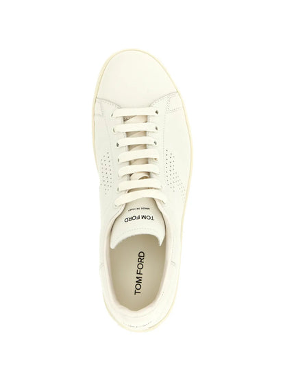 Tom Ford Perforated-Logo Leather Sneakers
