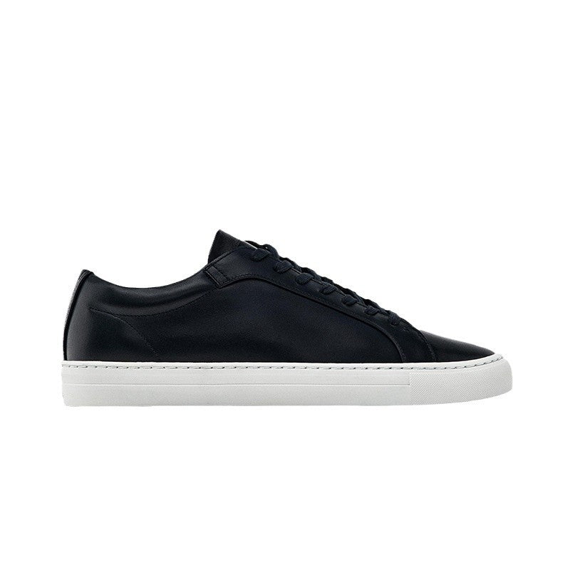 Simple Lace Sports Leather Flat Bottom Casual Sneakers Oryntix