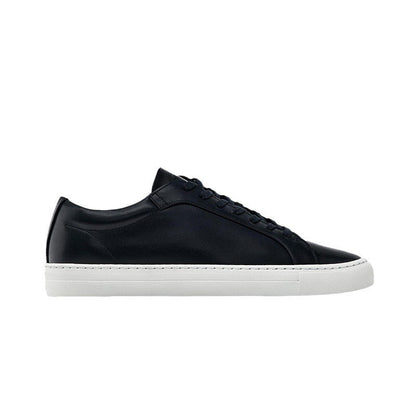 Simple Lace Sports Leather Flat Bottom Casual Sneakers Oryntix