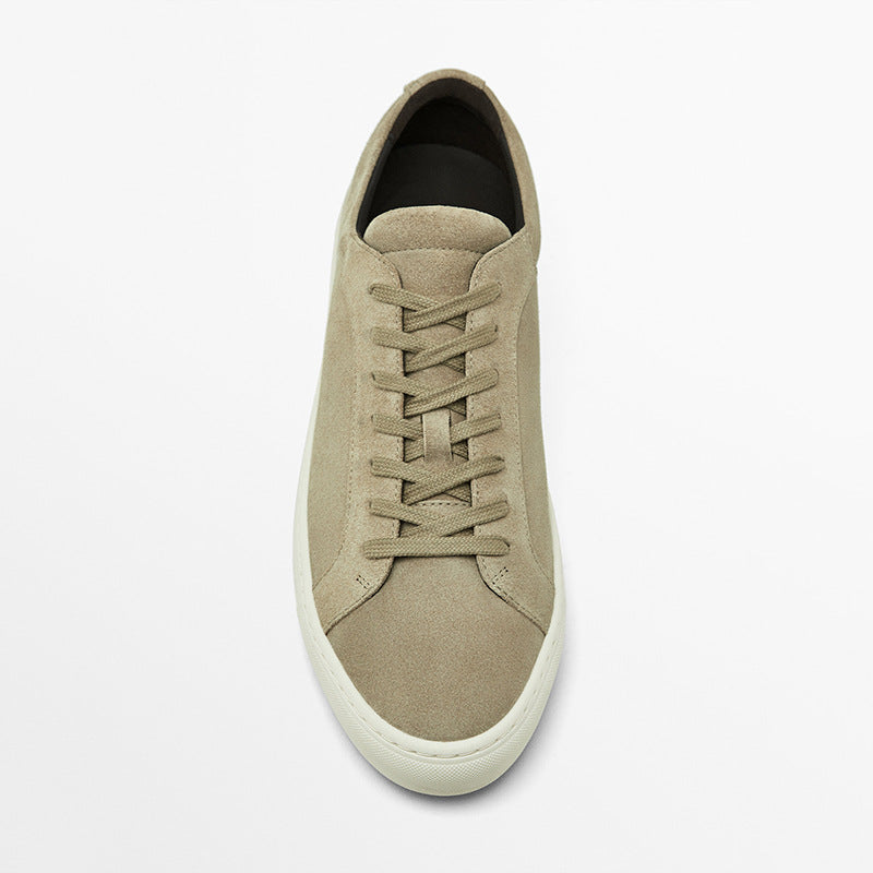 Simple Lace Sports Leather Flat Bottom Casual Sneakers Oryntix